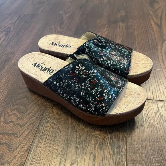 Alegria Triniti Floral Platform Leather Comfort Sandal Womens Size 38 - Picture 6 of 11